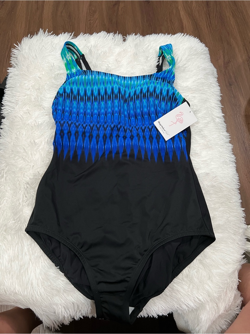 Blue & Black One-Piece Swimsuit
